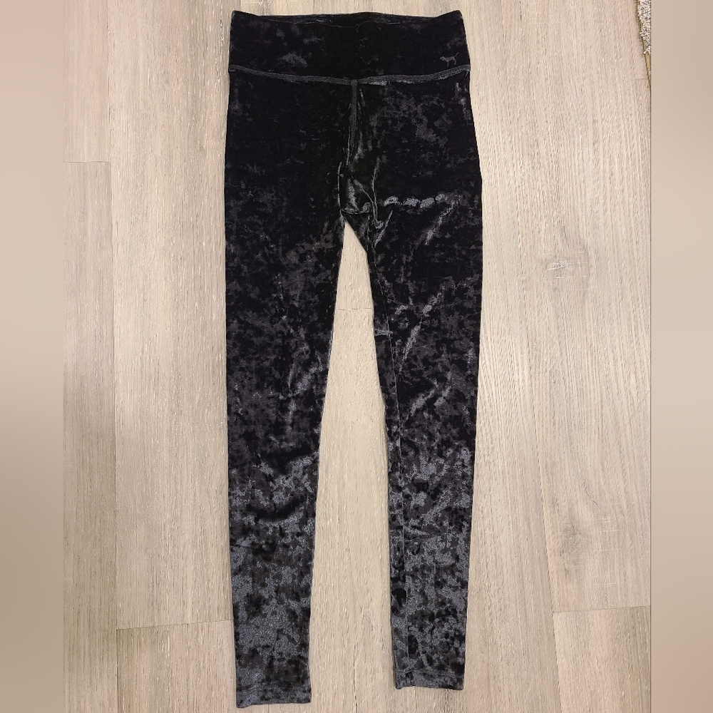 XS Victoria's Secret black velvet leggings PINK brand XSmall